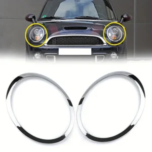 2pcs Mini Copper R55 R56 R57 R58 R59 2007-2015 Headlight  Trim/Cover Frame Decorative Ring Replacement